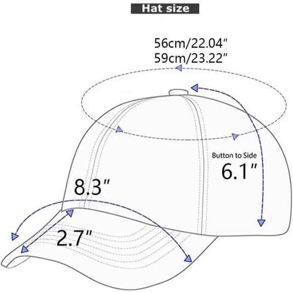 Unisex Washed-denim Blue Baseball Cap Cotton Fits Washed Denim Adjustable Hat - Picture 6 of 7